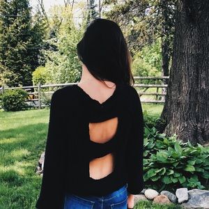 Free People Knitted Black Sweater